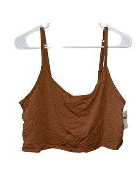 Old Navy Womens 2X Brown Tan Cropped Tank Top With Adjustable Straps